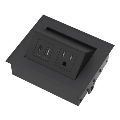 Brixwell QHZ4-002 Hide A Dock Power Or Data Station 1 USB A Port At 10.5 Watts and 1 USB C Port At 12 Watts Version Black Finish