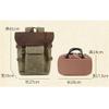 ONQendDv Backpack,Canvas with Crazy Horse Cowhide Multi-Function SLR Camera Bag Shoulder Camera Bag Outdoor Leisure Backpack(Khaki) view 2