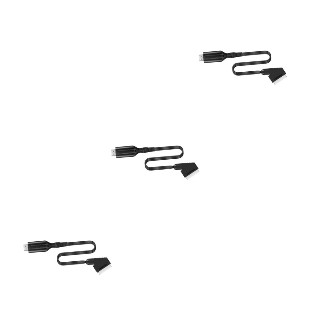 DIYEAH 3pcs Scart to Converter Cable Video and Audio Adapter for Tv No Drivers Needed Supports Standard Definition Low Power Consumption