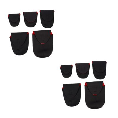 KALLORY 10pcs Camera Lens Pouch Shockproof Neoprene Protective Case for Lenses Storage for Photographers