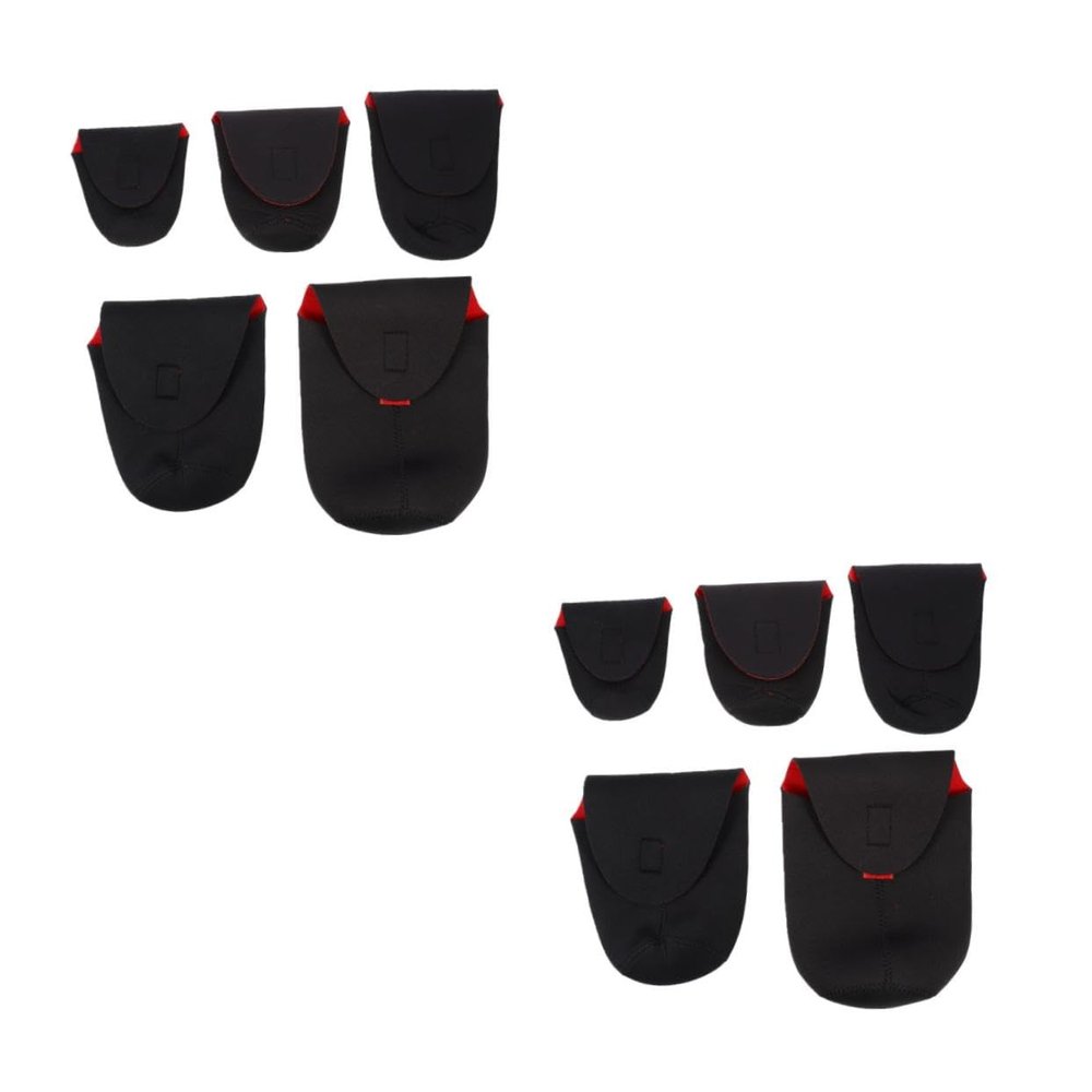 KALLORY 10pcs Camera Lens Pouch Shockproof Neoprene Protective Case for Lenses Storage for Photographers