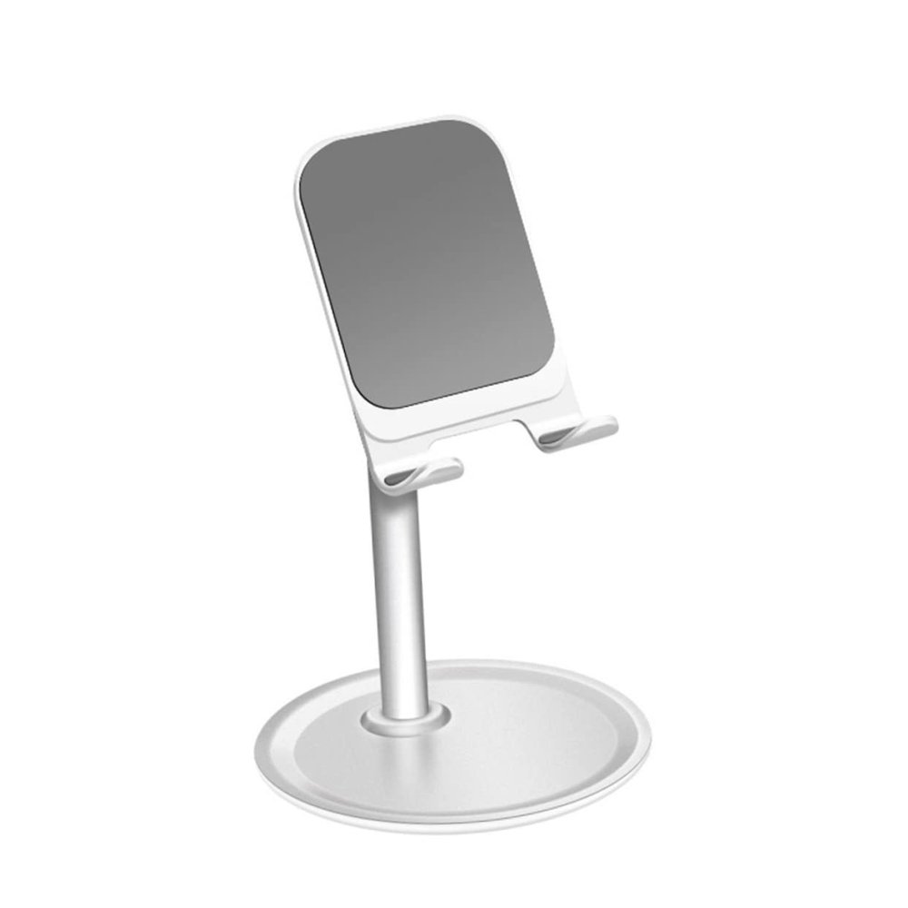 DIYEAH Aluminum Bracket Rotating Cell Phone Holder Smart Phone Base Holder for Office Study Home Silver