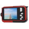 Bewinner Underwater Camera Dual Screens 2.7K 48MP Autofocus Diving Snorkeling Camera for Family Water Parks Lightweight (Red) view 3