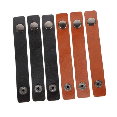DIYEAH 6pcs Leather Cord Organizer Straps Durable Wire Holder for Electronics Tidy Up Cables and Earphones Practical Compact Design for Use
