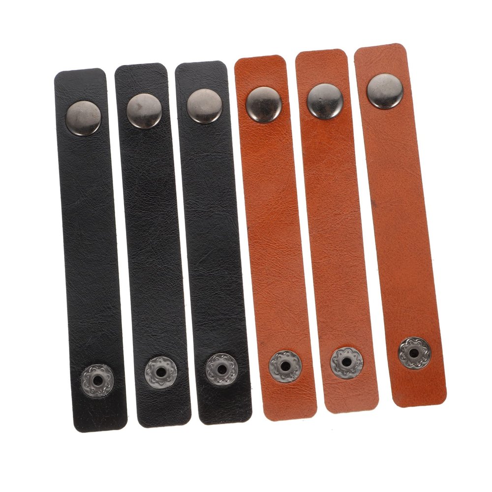DIYEAH 6pcs Leather Cord Organizer Straps Durable Wire Holder for Electronics Tidy Up Cables and Earphones Practical Compact Design for Use