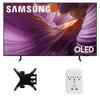 Samsung QN65S85FAFXZA 65 Inch OLED HDR 4K Smart TV with a Walts TV Medium Full Motion Mount for 32"-65" TVs and Amber Protection 3-Outlet-Surge Surge Protector (2025) view 1