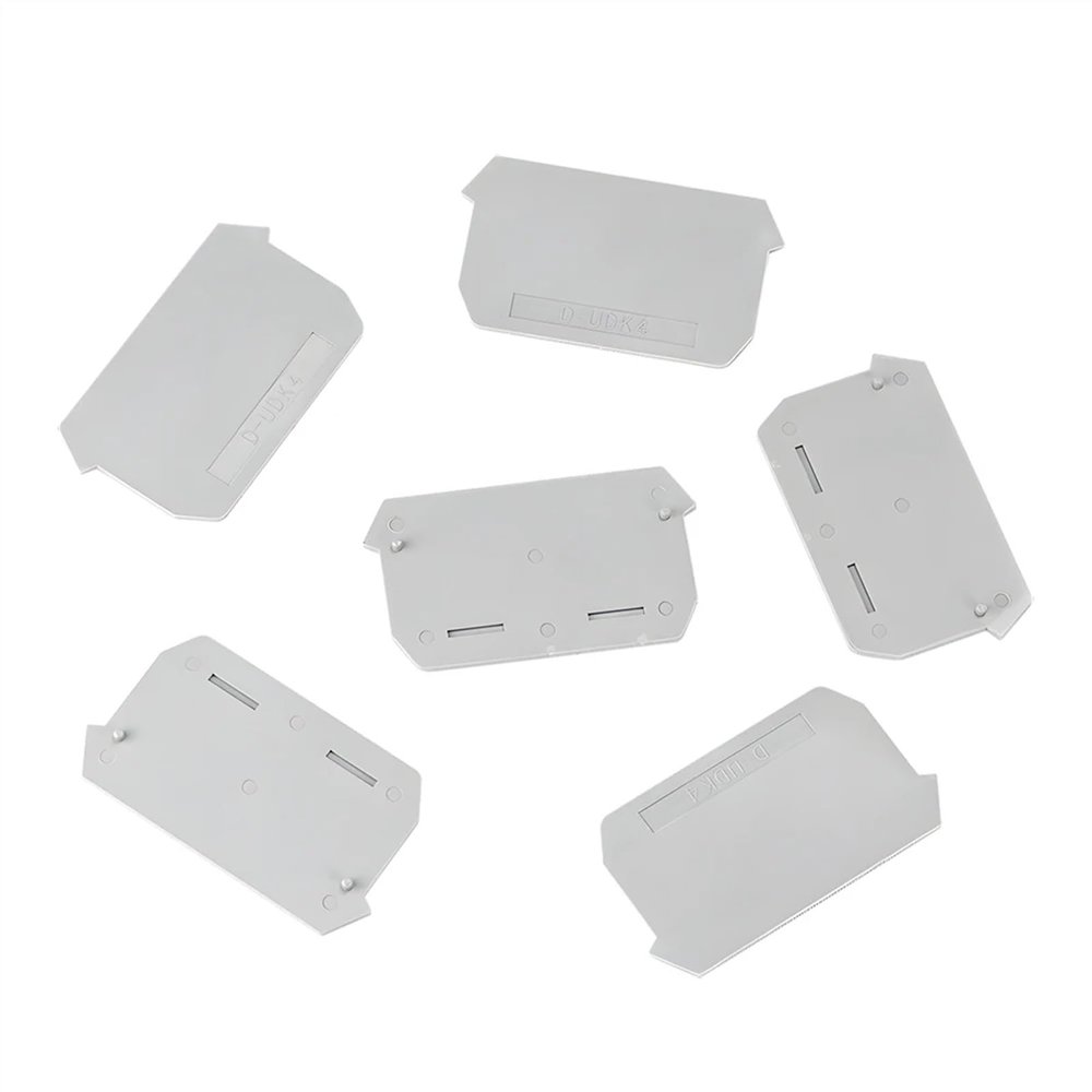 100Pcs D-UDK4 for UDK-4 Din Rail Terminal Block Accessories End Cover Plate Caps