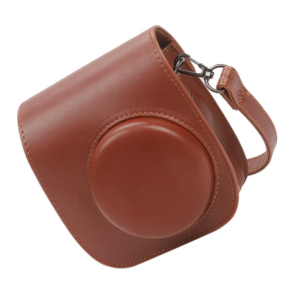 TEHAUX Small Instant Camera Protective Bag PU Pouch with Strap Compatible with Mini Scratch Resistant Design Clamshell Style for Easy Access