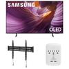 Samsung QN65S85FAFXZA 65 Inch OLED HDR 4K Smart TV with a Walts TV FIXED-MOUNT-43-90 TV Mount for 43"-98" TVs and Amber Protection 3-Outlet-Surge Surge Protector (2025) view 1