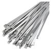 100 PCS Stainless Steel Metal Cable Ties, Exhaust Wrap Coated Locking Metal Locking Tape(4.6x100mm) view 1