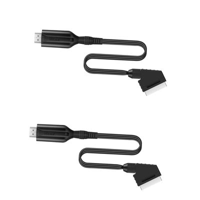 DIYEAH Scart to Converter Video Audio Video Adapter Direct Connection Cable for Tvs VHS VCR and DVD Recorders Composite to Digital Signal Conversion