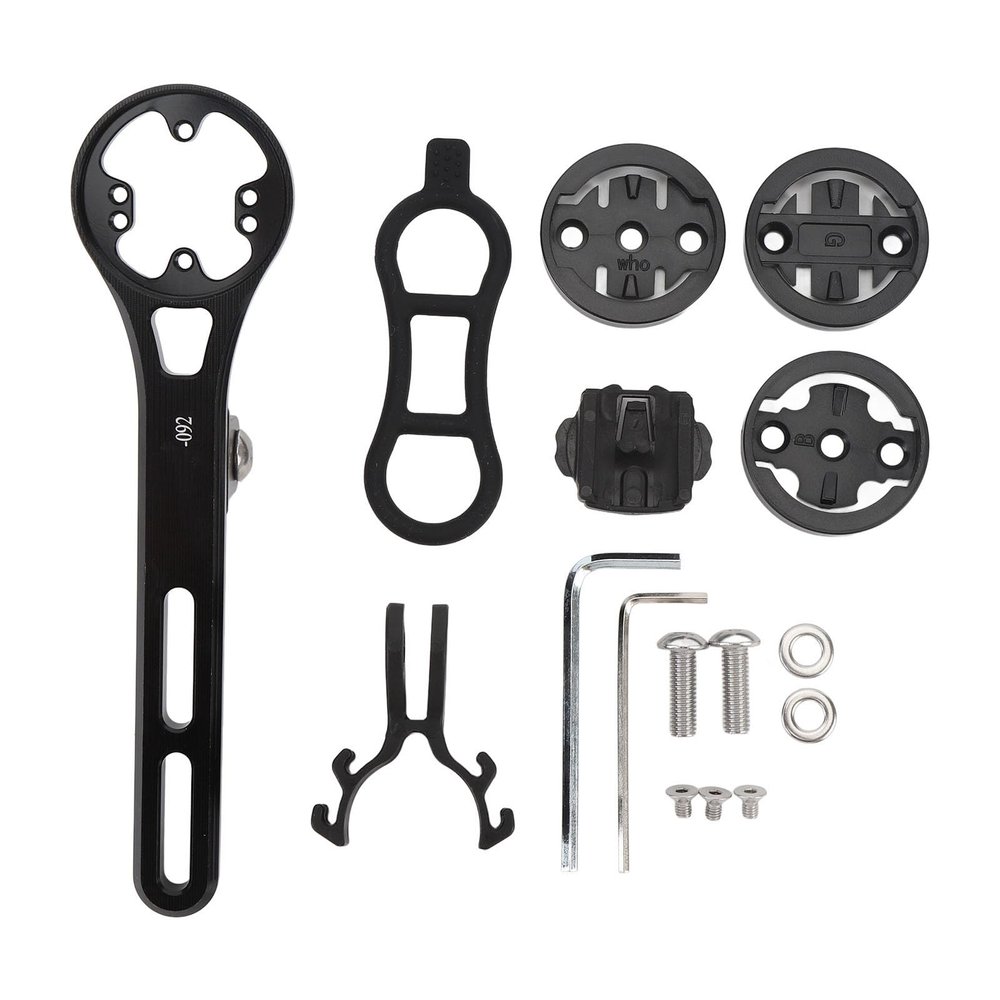 Cerlyiont Bike Computer Mount, Bicycle Computer Handlebar Mount, Out Front Mounts for Integrated Bicycle Handlebar, with 4 Adapters and Clamp for Riding
