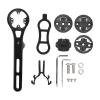 Cerlyiont Bike Computer Mount, Bicycle Computer Handlebar Mount, Out Front Mounts for Integrated Bicycle Handlebar, with 4 Adapters and Clamp for Riding view 1