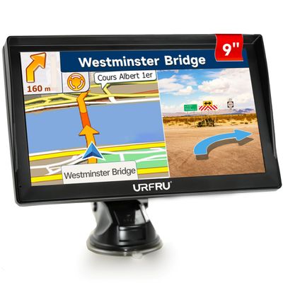 GPS Navigator for Car Truck RV Pickup, 2026 Offline Map with Free Updates Lifetime, 9-inch HD Touchscreen, Satallete Navigation, Voice Guidance, Speed & Traffic Alerts, Custom Truck Routing