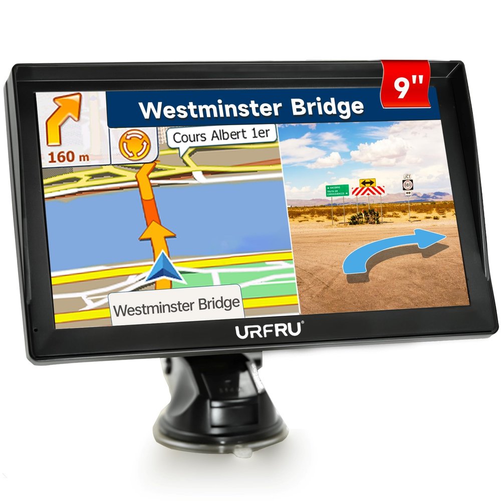 GPS Navigator for Car Truck RV Pickup, 2026 Offline Map with Free Updates Lifetime, 9-inch HD Touchscreen, Satallete Navigation, Voice Guidance, Speed & Traffic Alerts, Custom Truck Routing