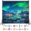 10X8ft Fabric Northern Lights Backdrop Ture North Aurora-Themed Background Above The Snow-Covered Mountain Oceans Colorful Back Drop Photo Booth Props view 2