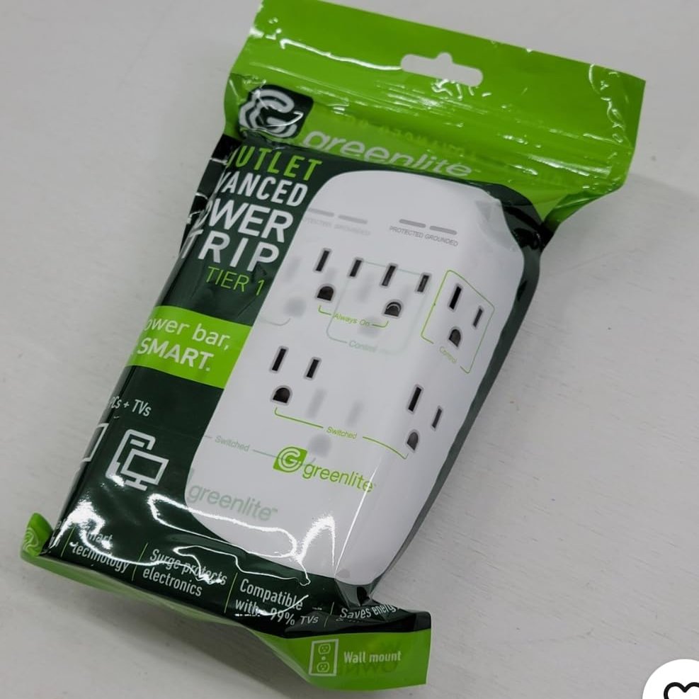 Greenlite Advanced Power Strip, 5-Outlet Wall Mount Surge Protector