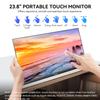 23.8" Portable Touchscreen Monitor 100% sRGB VA FHD 1080P, 4000:1 Contrast, VESA, Built-in Speaker, w/90Adjustable Stand USB-C HDMI 75Hz External Second Touch Screen Display for Laptop/PC/Phone view 2