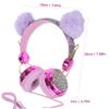 DIYEAH Adorable Plush Cartoon Ear Headset for Ear Stereo Headphones with Volume Limit for Classes Compatible with Tablets view 2