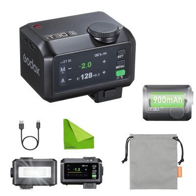 Godox iT30 Pro O Mini Camera Flash for Olympus and Panasonic Camera,TTL Mode Auto Exposure,HSS 1/8000s, 2.4G Wireless Master/Receiver,Compatible with GH4,S1,E-M1,E-M10II,E-M10II,LX100,DMC-GX85 (Black)