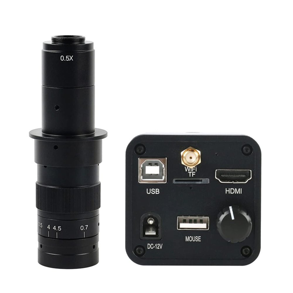 Microscope 1080P 48MP USB Industrial Video Microscope Camera C-Mount Soldering(with 180x Lens)