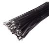 100 Pcs Stainless Steel Coated Locking Metal Cable Ties, Zipper Exhaust Multi-Purpose(4.6x150mm) view 1