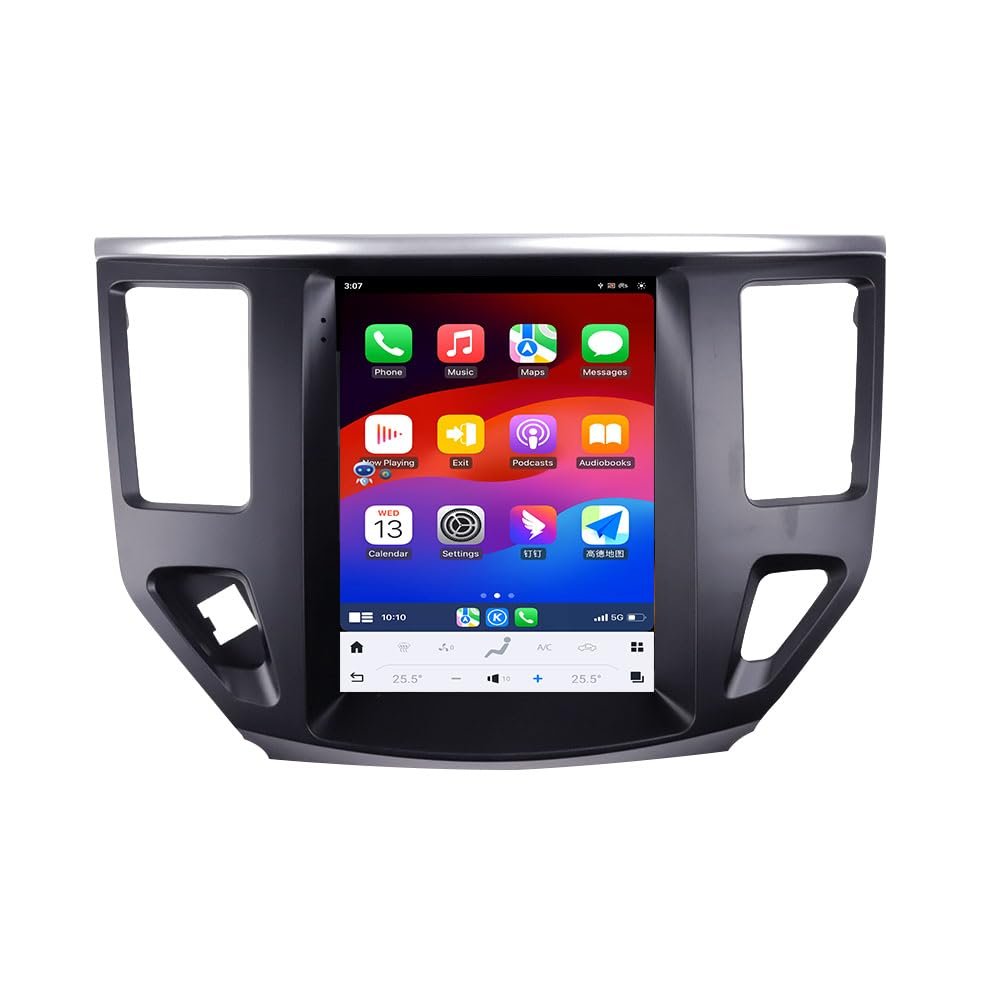 10.4Inch Screen Android 14.0 Car Radio for Nissan Pathfinder 2013-2020 Stereo Replacement Multimedia Player GPS Navigation Carplay WiFi Bluetooth 720P Touch Screen Head Unit (6-128GB)