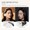 iKF E2 Bluetooth On-Ear Headphones, Wireless Foldable Headset with 90H Playtime, 40mm Drivers, Deep Bass, 3D Spatial Sound, Built-in Mic (Offwhite) view 2