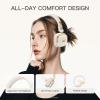 iKF E2 Bluetooth On-Ear Headphones, Wireless Foldable Headset with 90H Playtime, 40mm Drivers, Deep Bass, 3D Spatial Sound, Built-in Mic (Offwhite) view 3