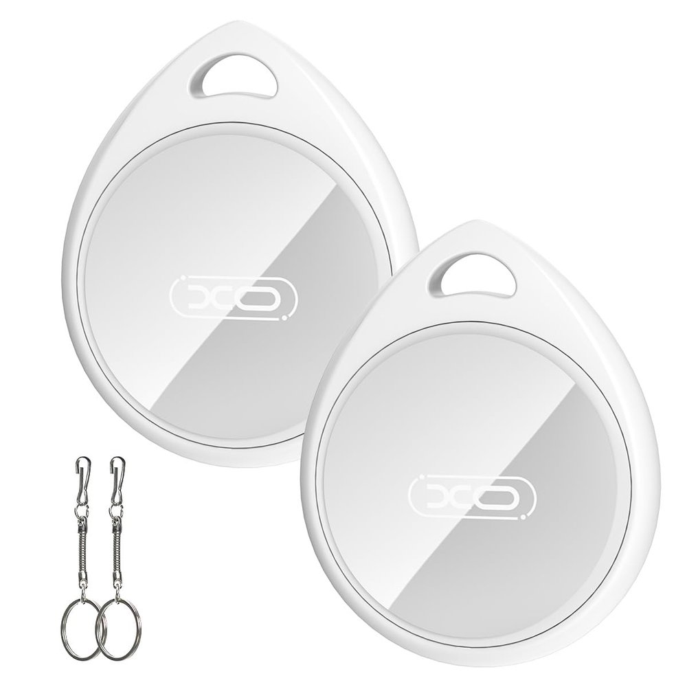 2 Pack Bluetooth Tracker Pair with A-pple Find My(i-OS Only) Intelligent Finder Item Locator Waterproof Tracking for Pet Wallet Backpack Dog Luggage