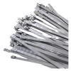 100 PCS Stainless Steel Cable Ties, Reusable Self-Locking Multi-Purpose Metal Cable Organizers(4.6x400mm) view 1