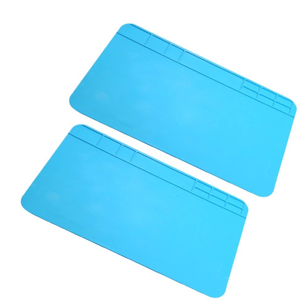 NUOBESTY 2pcs Soldering Mat Heat Resistant Parts Mat Repair Pad Silicone Plate for Soldering Stations