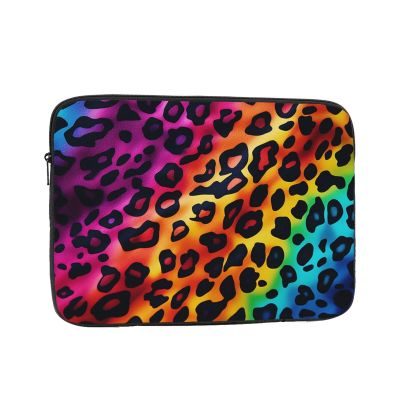 12 Inch Laptop Sleeve Bag Waterproof Shockproof Laptop Case Bag Rainbow Leopard Print Computer Skin Bags Lightweight Tablet Carrying Case