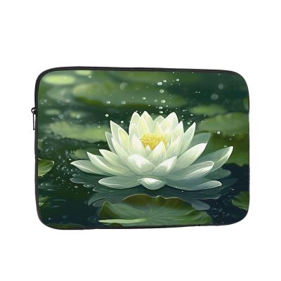12 Inch Laptop Sleeve Bag Waterproof Shockproof Laptop Case Bag Lotus On Water Computer Skin Bags Lightweight Tablet Carrying Case