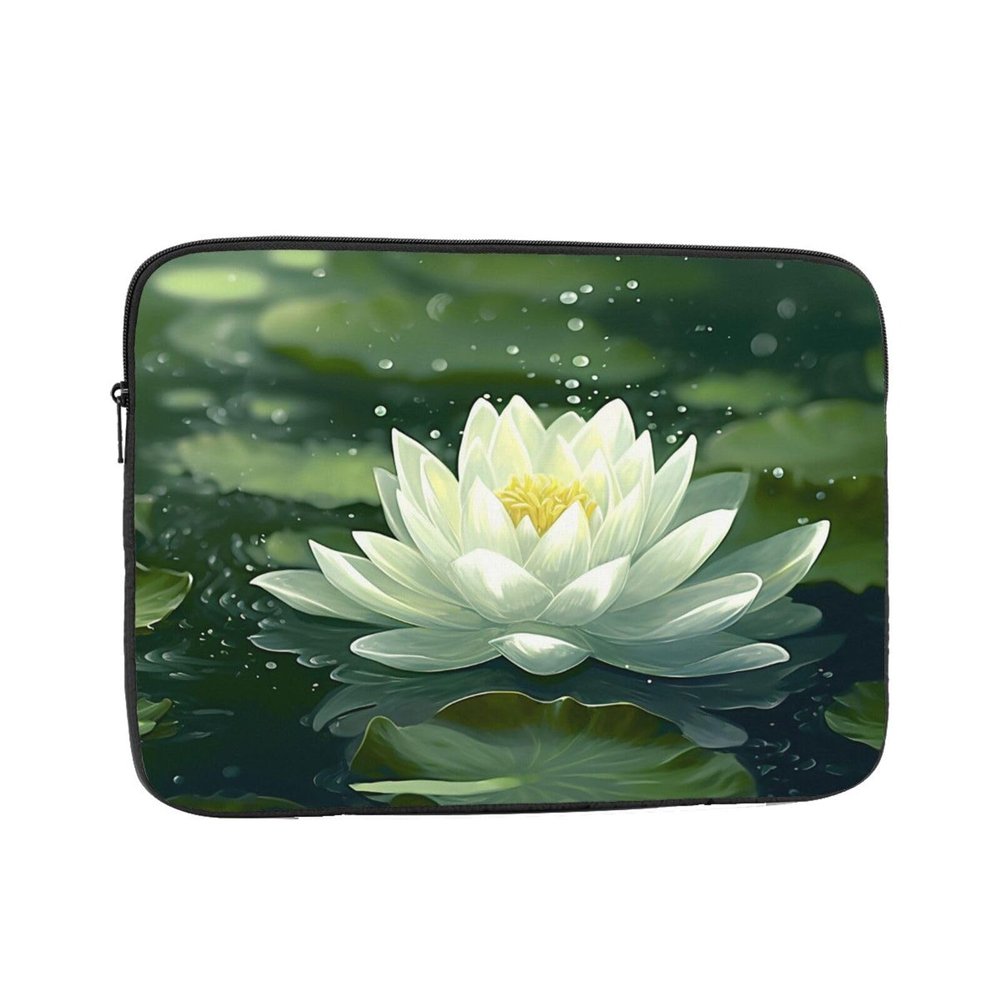 12 Inch Laptop Sleeve Bag Waterproof Shockproof Laptop Case Bag Lotus On Water Computer Skin Bags Lightweight Tablet Carrying Case