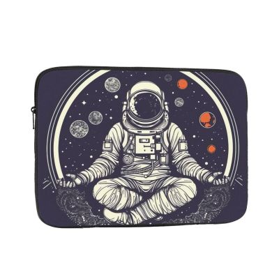 10 Inch Laptop Sleeve Bag Waterproof Shockproof Laptop Case Bag Astronaut Sitting in Yoga Chakra Computer Skin Bags Lightweight Tablet Carrying Case