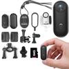 Gsnagole Small 4K Mini Body Thumb Camera, Wearable Action Body Cam, Sports Micro Action Cam, Magnetic Fishing Necklace for Chest, for Work, Travel, Fishing, Pet Walking (1080P Black-64G) view 1