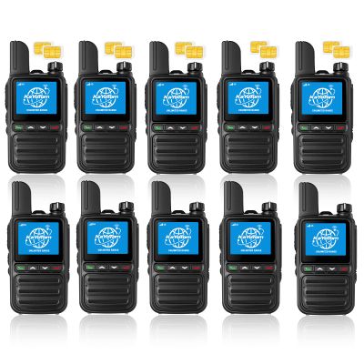 KAYOTOM Lifetime Free Unlimited Range Rapid Global Walkie Talkies PTT Push-to-Talk Over Cellular Nationwide 5000+ Miles POC 4G LTE Handheld Long Range Two Way Radio for Team Management (10Pack&SIM)