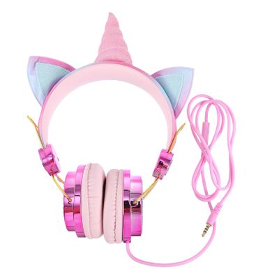 DOITOOL Adorable Over Ear Headset Boy Girl Headset Unicorn Horn and Cat Ears Headphones for Boys and Girls and Adults