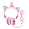 DOITOOL Adorable Over Ear Headset Boy Girl Headset Unicorn Horn and Cat Ears Headphones for Boys and Girls and Adults view 1