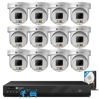 4COVR 16 Channel PoE PTZ Security Camera System, 12X 5MP IP PTZ Camera Two Way Audio, 280 Pan 90 Tilt 5X Optical Zoom, Smart Color Night Vision, Human Vehicle Detection, 4K NVR 4TB HDD, LY5XCP5M1612