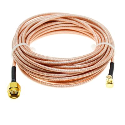 KUIQEO Video Connector RG316 MCX Male Right Angle to SMA Male Coax Extension Cable Jumper Pigtail coaxial Cable(20cm)