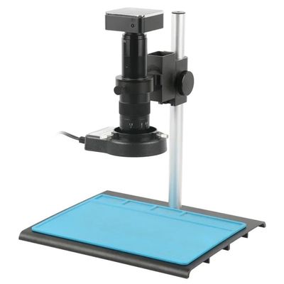 Lab Microscope Accessories 48MP 4K 2K Digital HDMI USB Microscope Touch Panel Camera 180X 200X 300X 500X C Mount Lens LED Light for Phone Repair Soldering(Blue,180X)