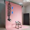 2M Photography Ceiling Rail System, Stretch Ceiling Light Mount Support Retractable Photograph Lighting Kit Stretch Ceiling Drop Pantograph w/Pulley Safety Rope, for Studio, 21.7-78.7 in Up to 22 LBS view 2