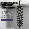 2M Photography Ceiling Rail System, Stretch Ceiling Light Mount Support Retractable Photograph Lighting Kit Stretch Ceiling Drop Pantograph w/Pulley Safety Rope, for Studio, 21.7-78.7 in Up to 22 LBS view 4