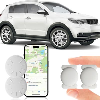 ZITTZ GPS Car Tracker,Tracker Device for Vehicles Work with Apple Find My(iOS Only),No Monthly Fee GPS Tracker,Car Tracker Device Hidden with Magnetic Case-White,2PCS