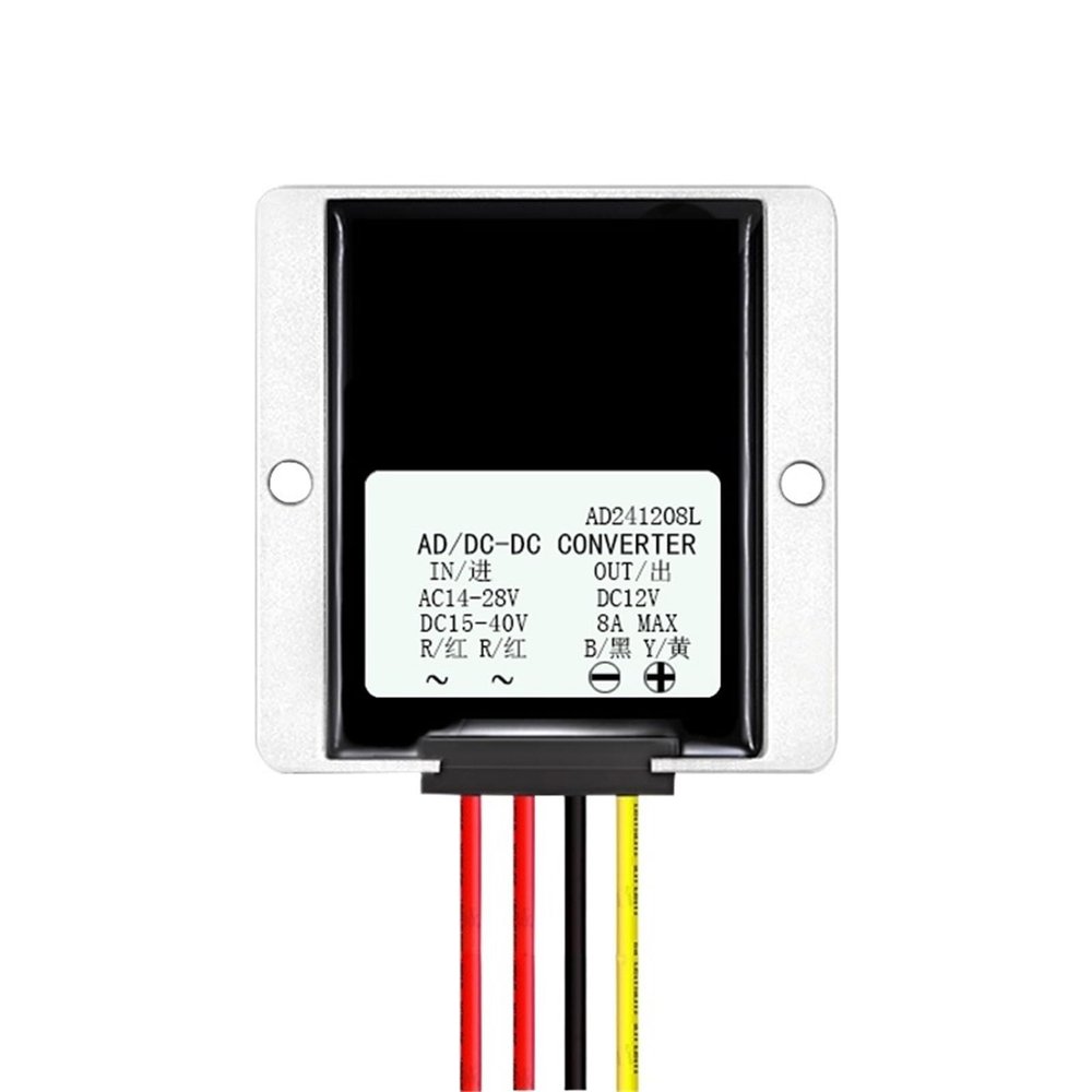 ZKRZCGXZ 24VAC to 12VDC 8A10A Converter 24V AC 14-28V DC 15-40V to DC 12V Car Power Regulator Module for CCTV Monitoring(AC24V to DC12V8A)