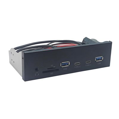5.25Inch USB3.2 Gen1 Front Panel Featuring 5Gbps Fast Speed Data Transfer 19pin to 2xUSB3.0 2xType C and Auditory