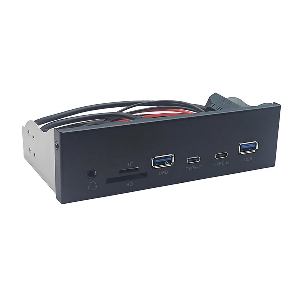 5.25Inch USB3.2 Gen1 Front Panel Featuring 5Gbps Fast Speed Data Transfer 19pin to 2xUSB3.0 2xType C and Auditory