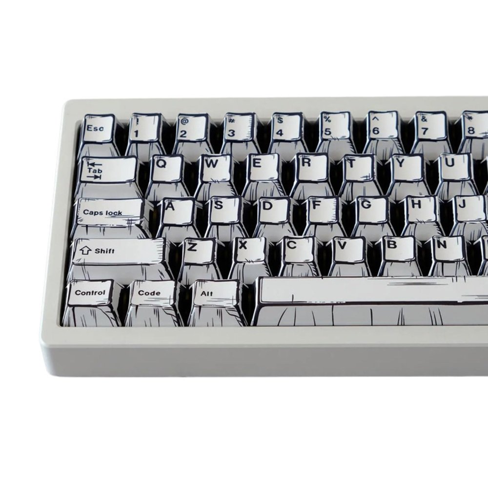 151keys Keycaps in Original Height with Fade Unique Patterns for Creative Office and Gaming Keyboard Setting